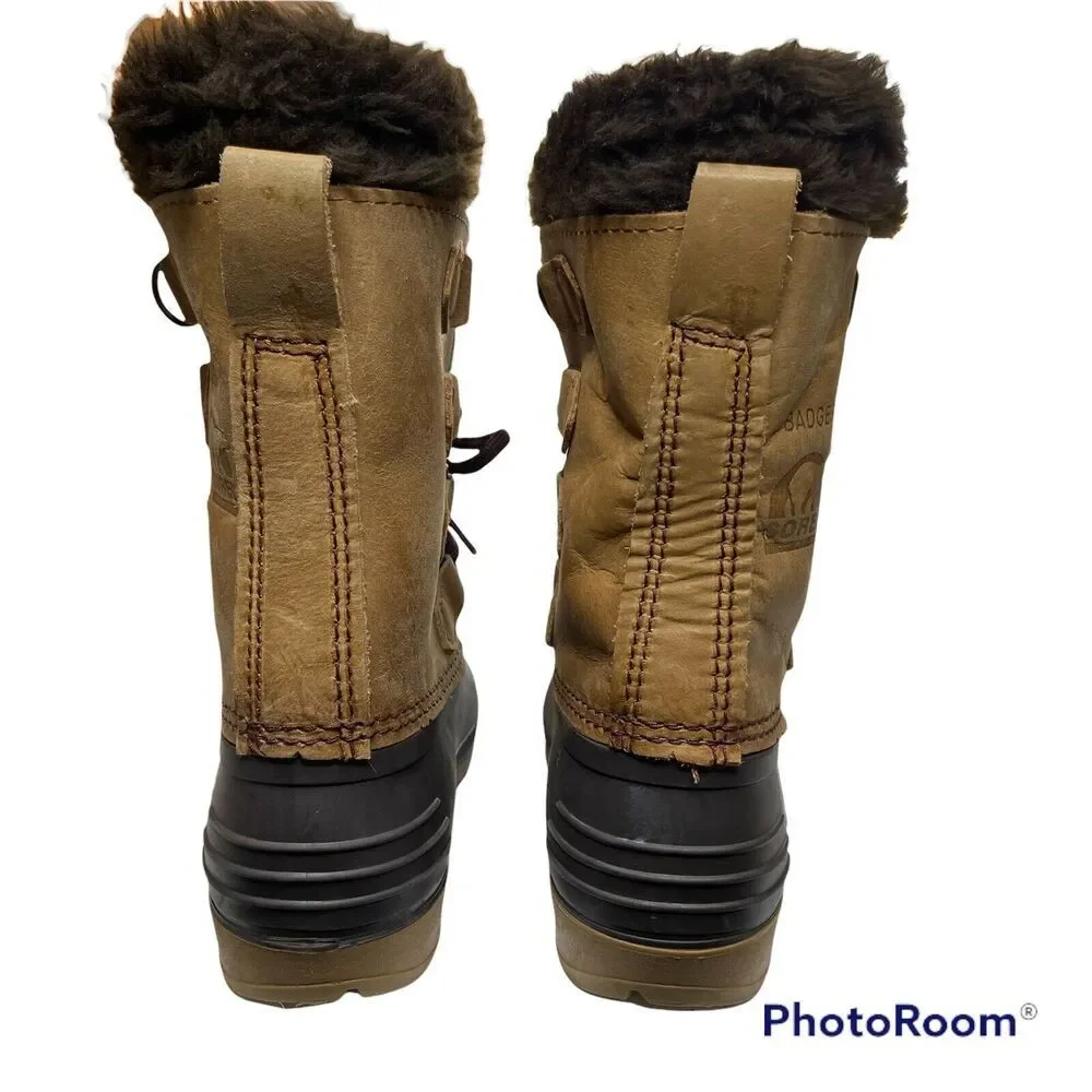 Sorel Badger Waterproof Winter Boots Tan/Brown Size 6